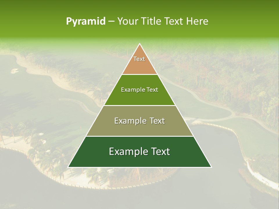 An Aerial View Of A Golf Course With Water And Palm Trees PowerPoint Template