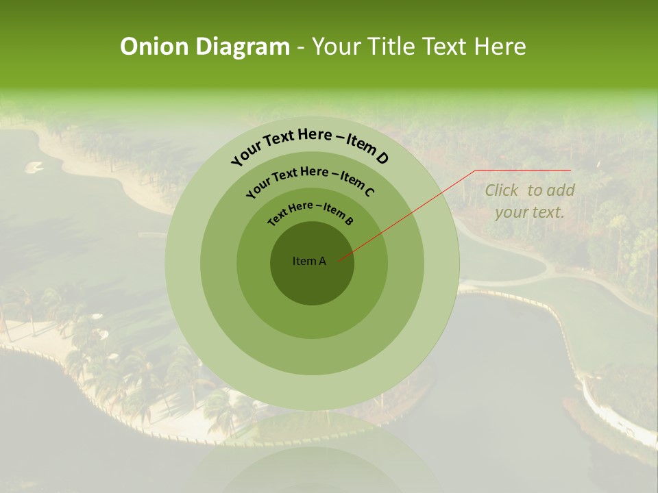 An Aerial View Of A Golf Course With Water And Palm Trees PowerPoint Template