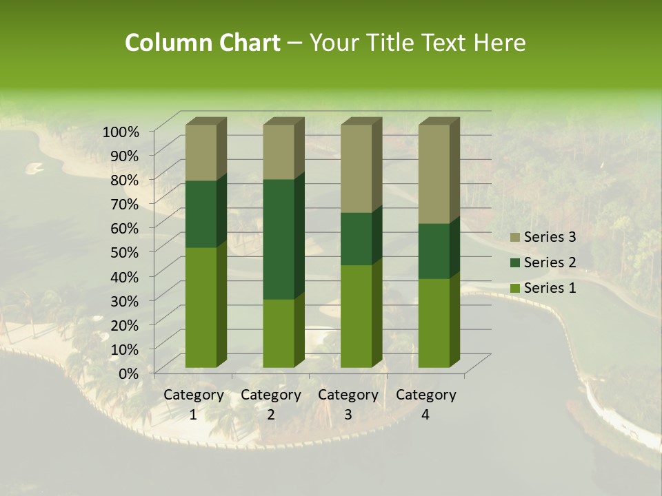 An Aerial View Of A Golf Course With Water And Palm Trees PowerPoint Template