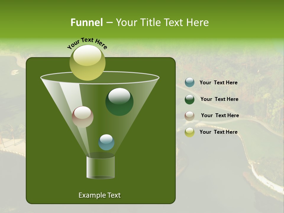 An Aerial View Of A Golf Course With Water And Palm Trees PowerPoint Template
