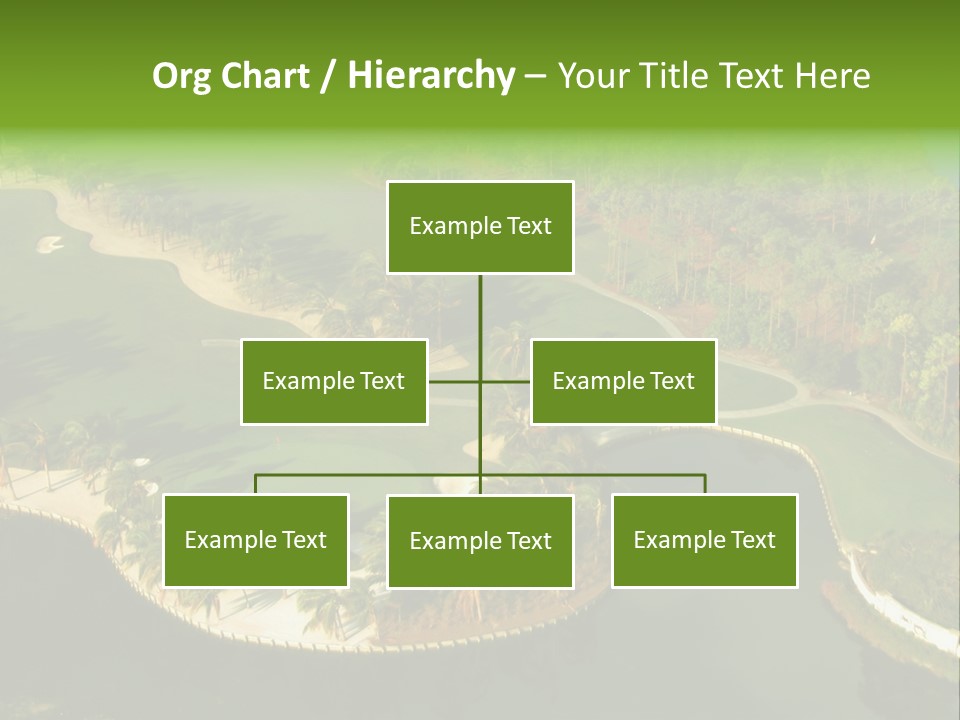 An Aerial View Of A Golf Course With Water And Palm Trees PowerPoint Template