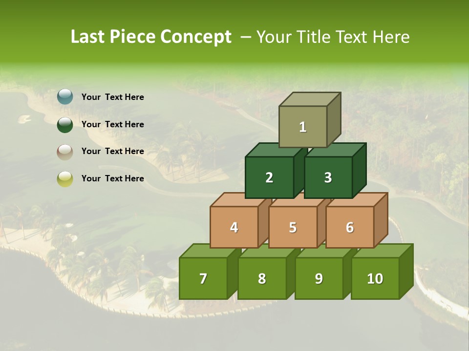 An Aerial View Of A Golf Course With Water And Palm Trees PowerPoint Template