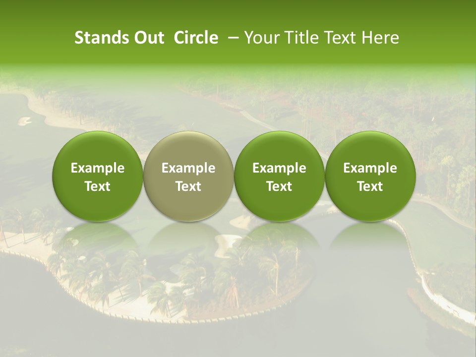 An Aerial View Of A Golf Course With Water And Palm Trees PowerPoint Template