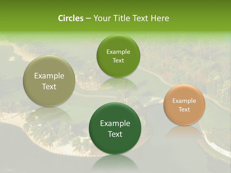 An Aerial View Of A Golf Course With Water And Palm Trees PowerPoint Template