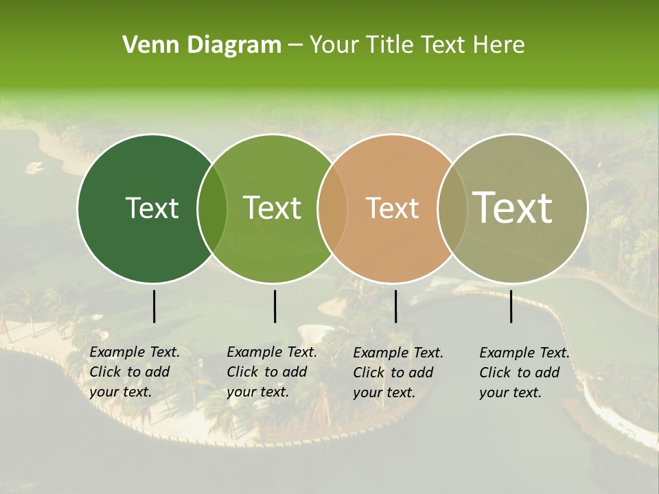An Aerial View Of A Golf Course With Water And Palm Trees PowerPoint Template