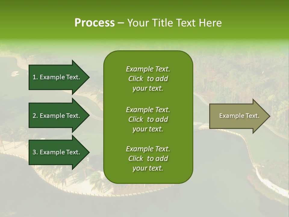 An Aerial View Of A Golf Course With Water And Palm Trees PowerPoint Template