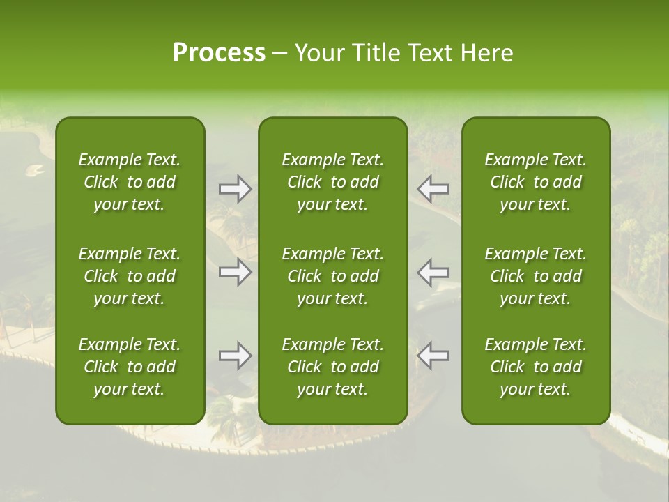 An Aerial View Of A Golf Course With Water And Palm Trees PowerPoint Template