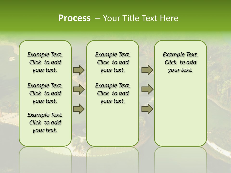 An Aerial View Of A Golf Course With Water And Palm Trees PowerPoint Template