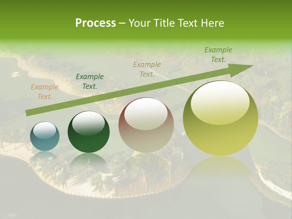 An Aerial View Of A Golf Course With Water And Palm Trees PowerPoint Template