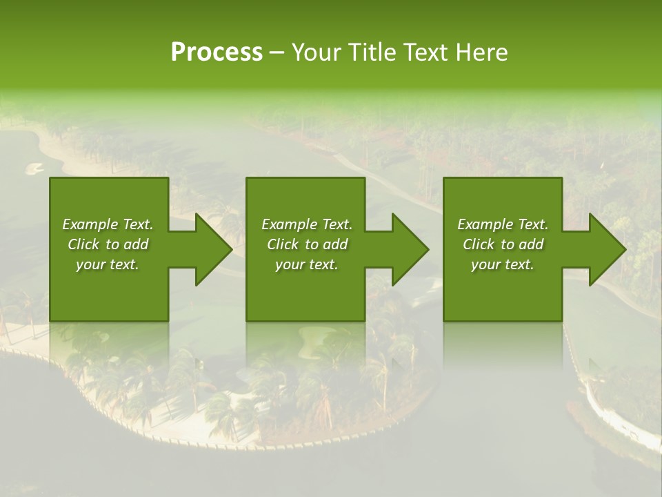 An Aerial View Of A Golf Course With Water And Palm Trees PowerPoint Template