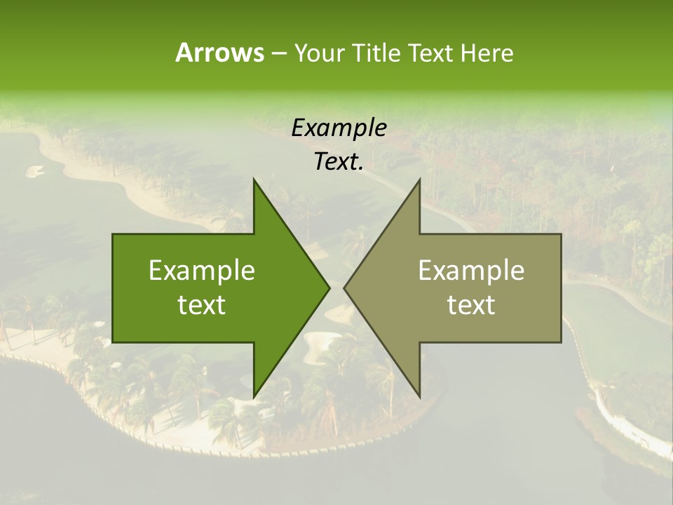 An Aerial View Of A Golf Course With Water And Palm Trees PowerPoint Template