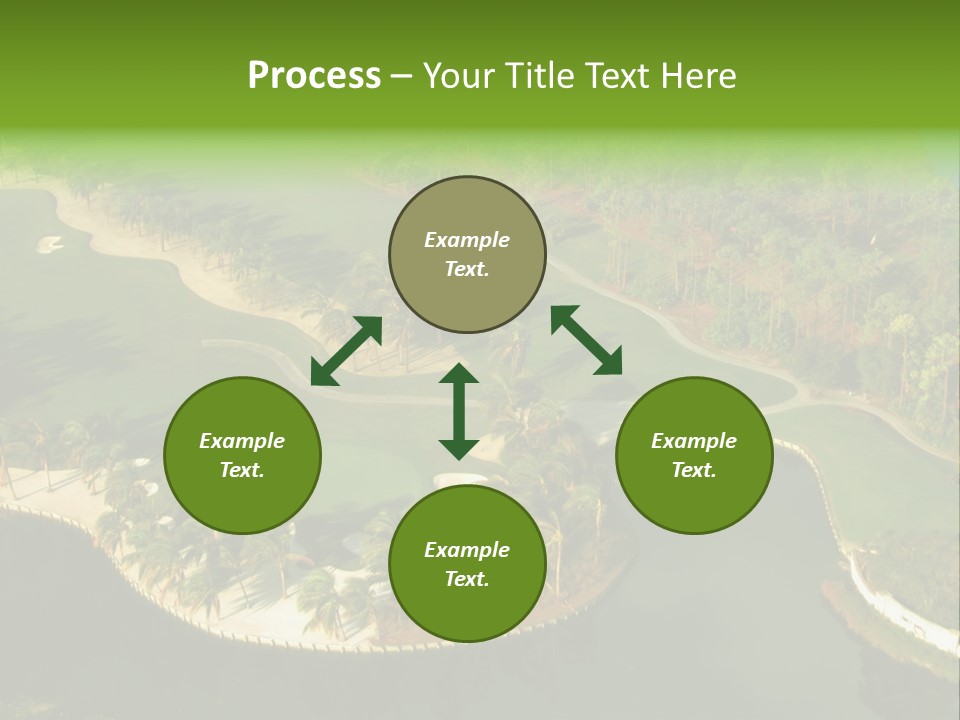 An Aerial View Of A Golf Course With Water And Palm Trees PowerPoint Template