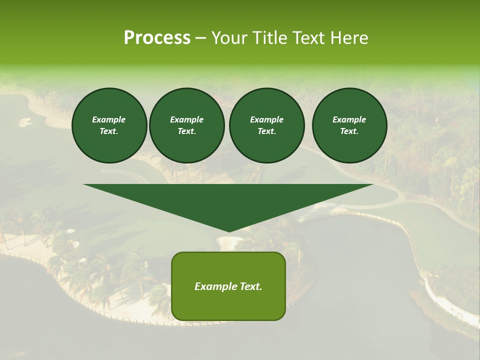 An Aerial View Of A Golf Course With Water And Palm Trees PowerPoint Template