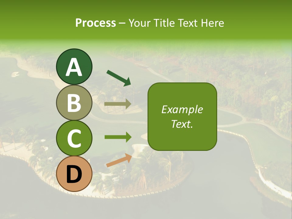 An Aerial View Of A Golf Course With Water And Palm Trees PowerPoint Template