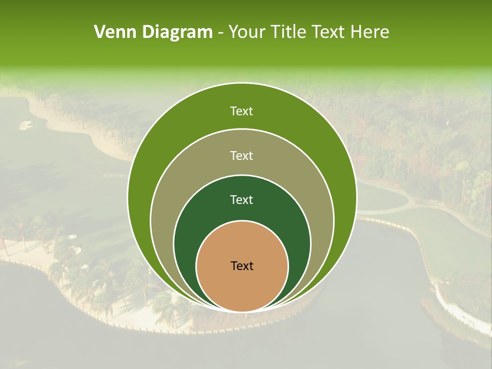 An Aerial View Of A Golf Course With Water And Palm Trees PowerPoint Template