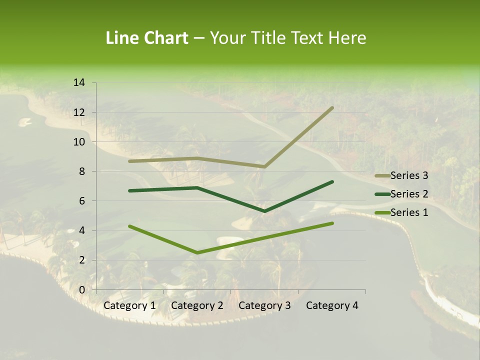 An Aerial View Of A Golf Course With Water And Palm Trees PowerPoint Template