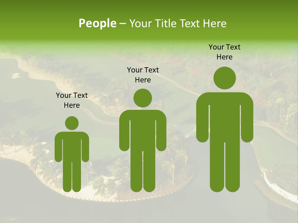 An Aerial View Of A Golf Course With Water And Palm Trees PowerPoint Template