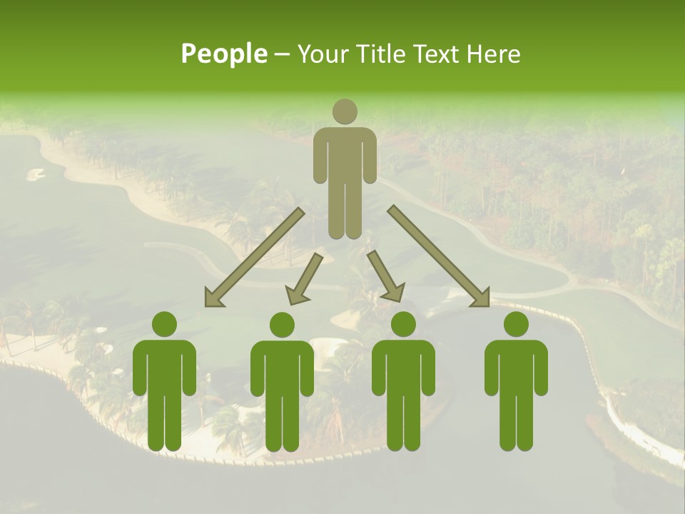 An Aerial View Of A Golf Course With Water And Palm Trees PowerPoint Template