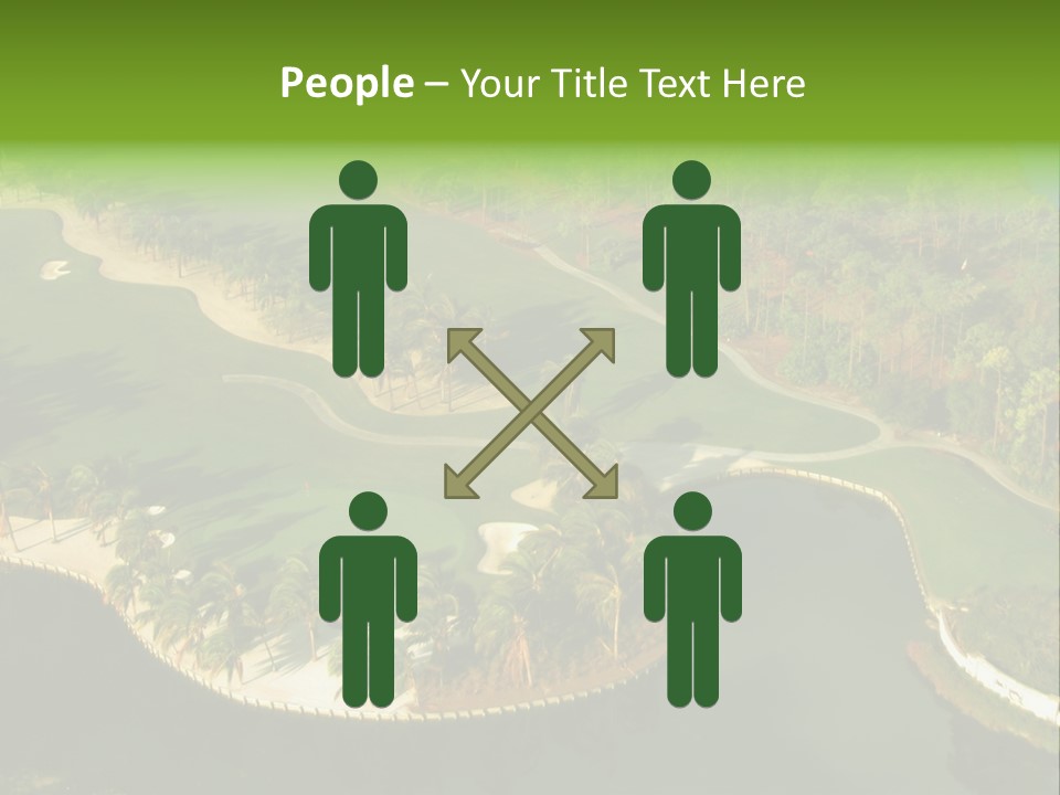 An Aerial View Of A Golf Course With Water And Palm Trees PowerPoint Template