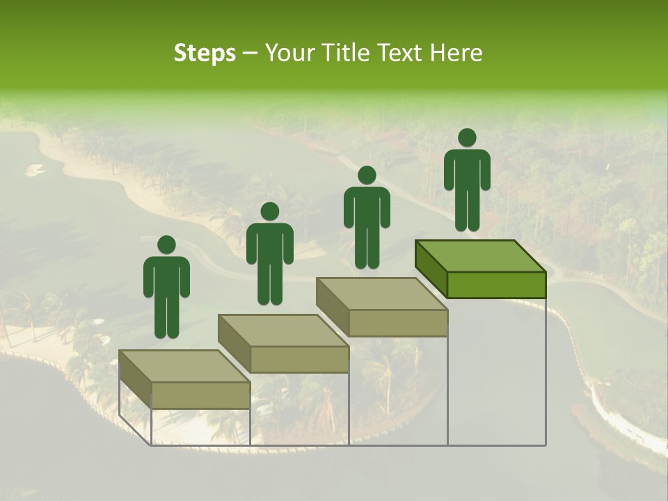 An Aerial View Of A Golf Course With Water And Palm Trees PowerPoint Template