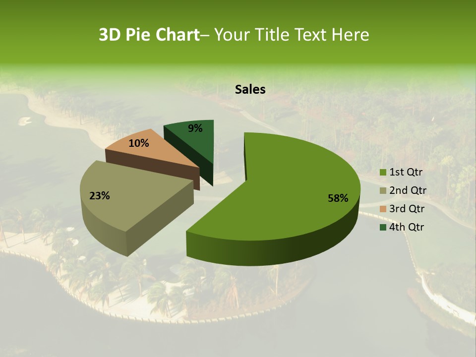 An Aerial View Of A Golf Course With Water And Palm Trees PowerPoint Template