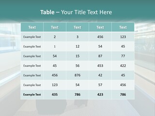 A Woman With A Suitcase Is Walking Down The Escalator PowerPoint Template