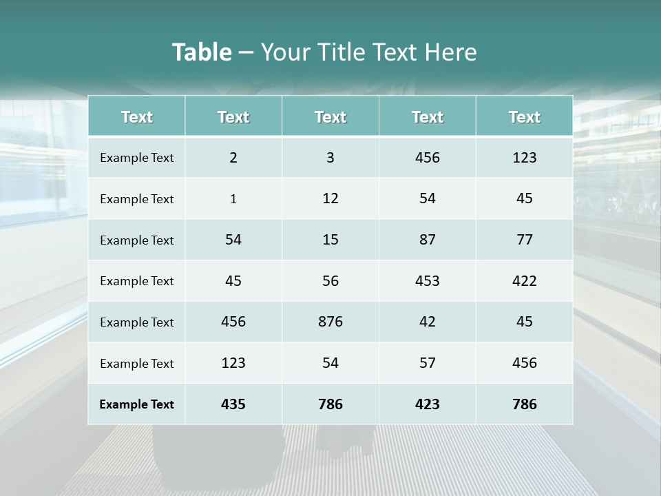 A Woman With A Suitcase Is Walking Down The Escalator PowerPoint Template