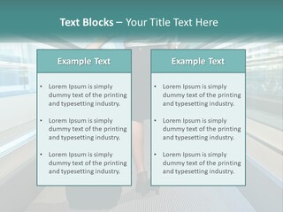 A Woman With A Suitcase Is Walking Down The Escalator PowerPoint Template