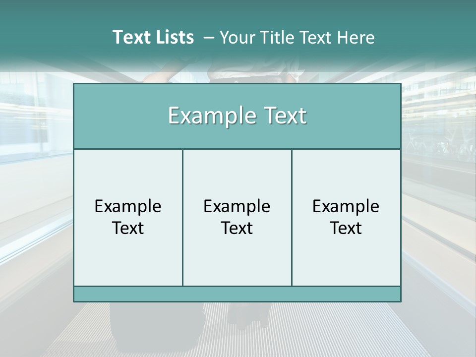A Woman With A Suitcase Is Walking Down The Escalator PowerPoint Template