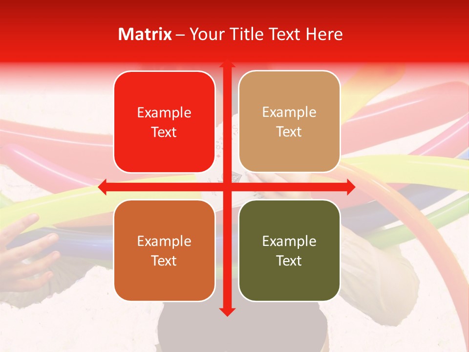 A Woman Holding Up A Stack Of Colorful Rings And Playing Cards PowerPoint Template