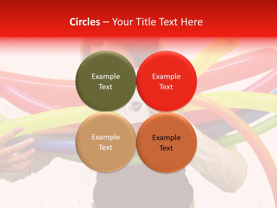 A Woman Holding Up A Stack Of Colorful Rings And Playing Cards PowerPoint Template