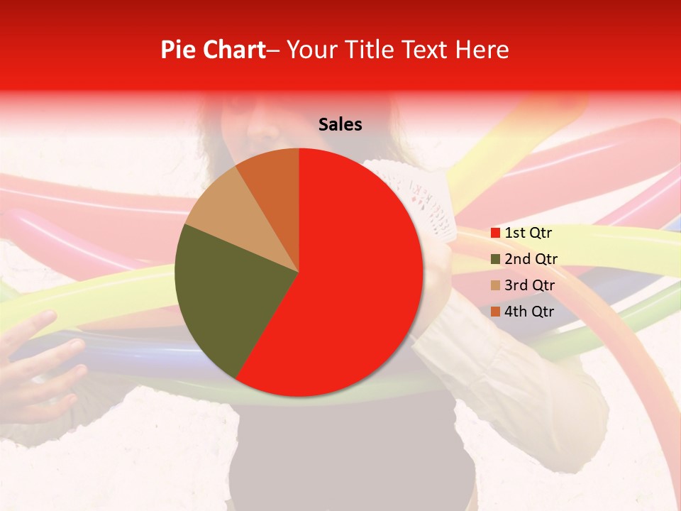 A Woman Holding Up A Stack Of Colorful Rings And Playing Cards PowerPoint Template