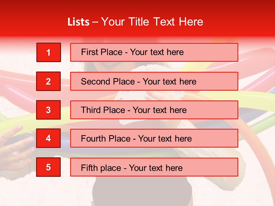 A Woman Holding Up A Stack Of Colorful Rings And Playing Cards PowerPoint Template