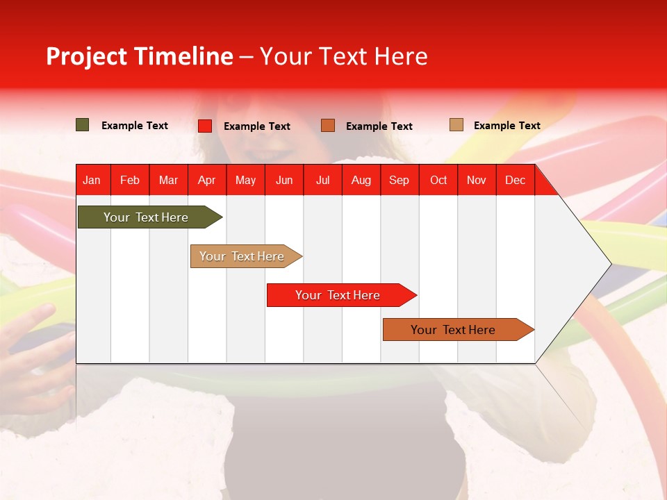 A Woman Holding Up A Stack Of Colorful Rings And Playing Cards PowerPoint Template