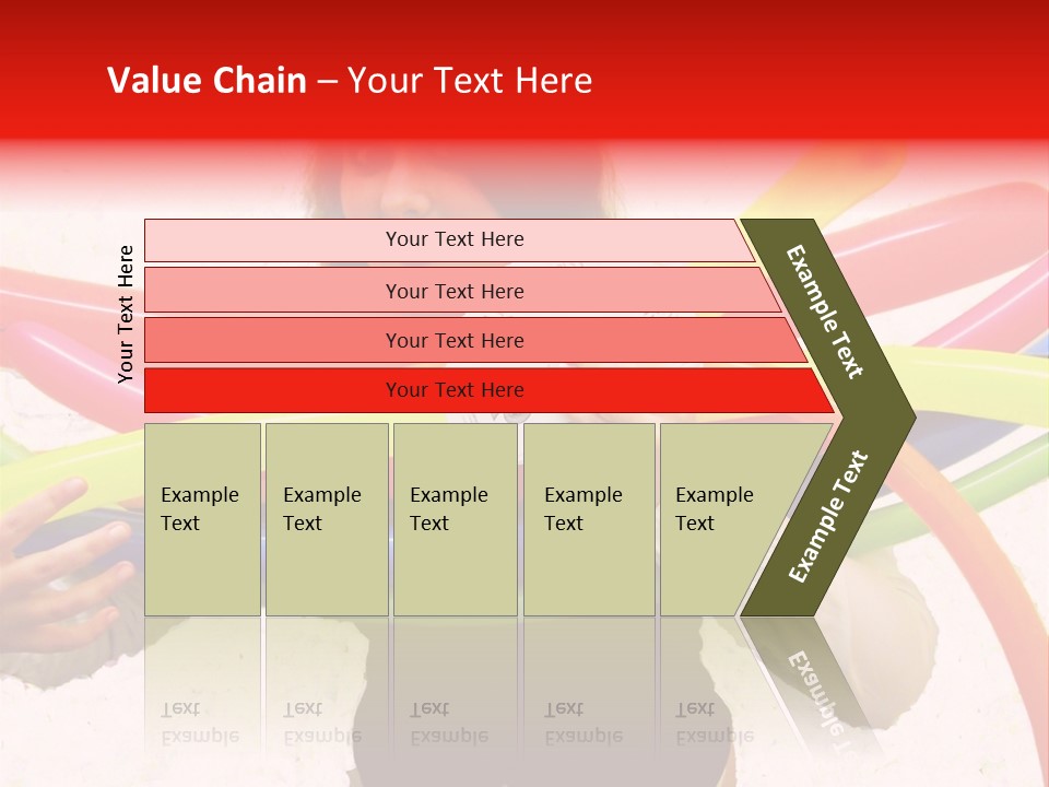 A Woman Holding Up A Stack Of Colorful Rings And Playing Cards PowerPoint Template
