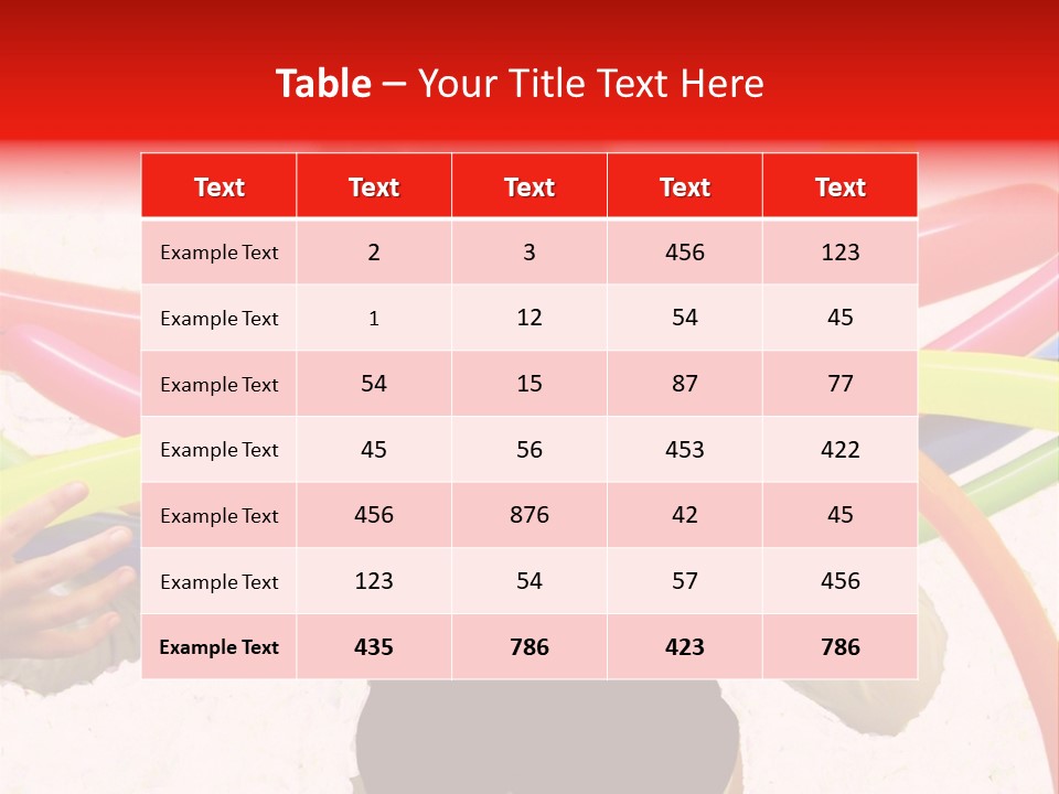 A Woman Holding Up A Stack Of Colorful Rings And Playing Cards PowerPoint Template