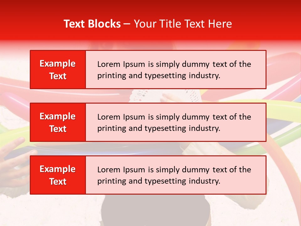 A Woman Holding Up A Stack Of Colorful Rings And Playing Cards PowerPoint Template