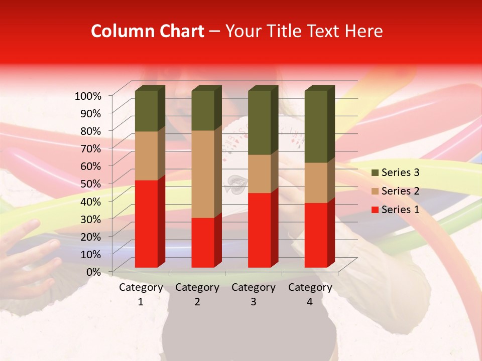 A Woman Holding Up A Stack Of Colorful Rings And Playing Cards PowerPoint Template