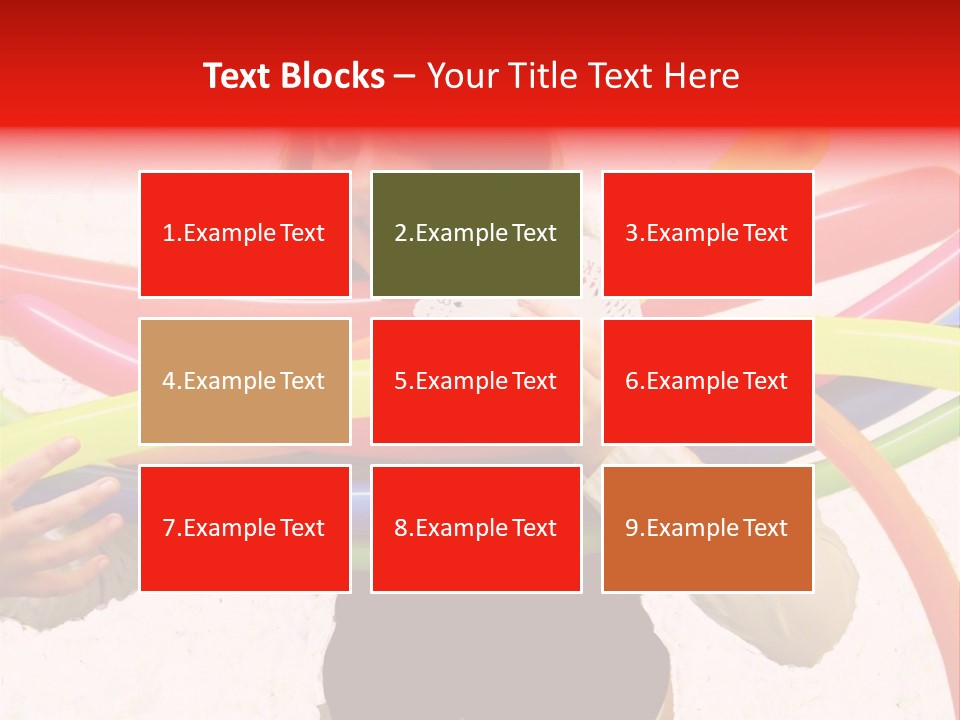 A Woman Holding Up A Stack Of Colorful Rings And Playing Cards PowerPoint Template