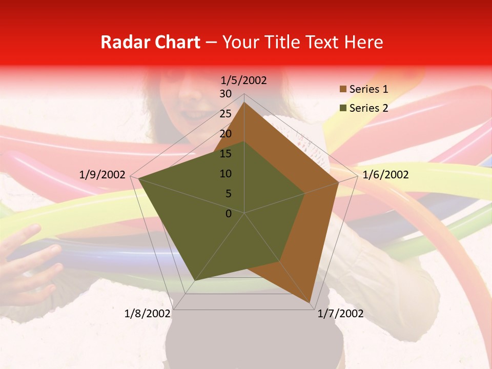 A Woman Holding Up A Stack Of Colorful Rings And Playing Cards PowerPoint Template