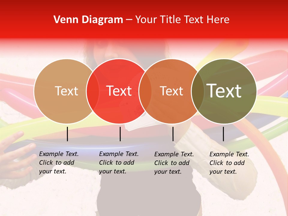 A Woman Holding Up A Stack Of Colorful Rings And Playing Cards PowerPoint Template