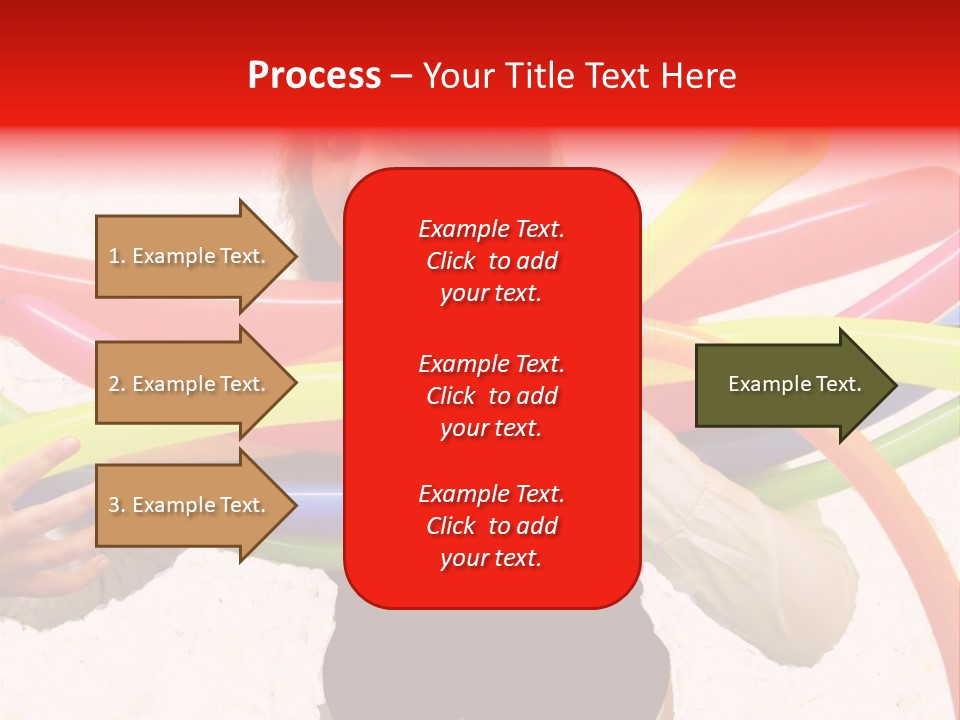 A Woman Holding Up A Stack Of Colorful Rings And Playing Cards PowerPoint Template