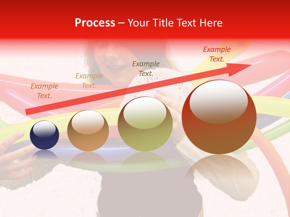 A Woman Holding Up A Stack Of Colorful Rings And Playing Cards PowerPoint Template