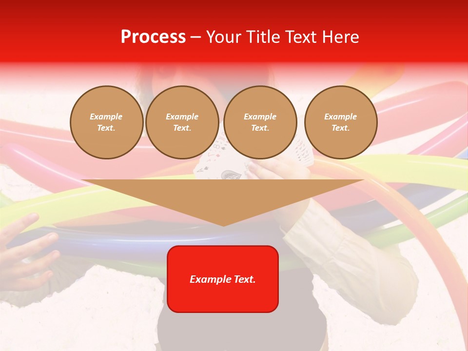 A Woman Holding Up A Stack Of Colorful Rings And Playing Cards PowerPoint Template