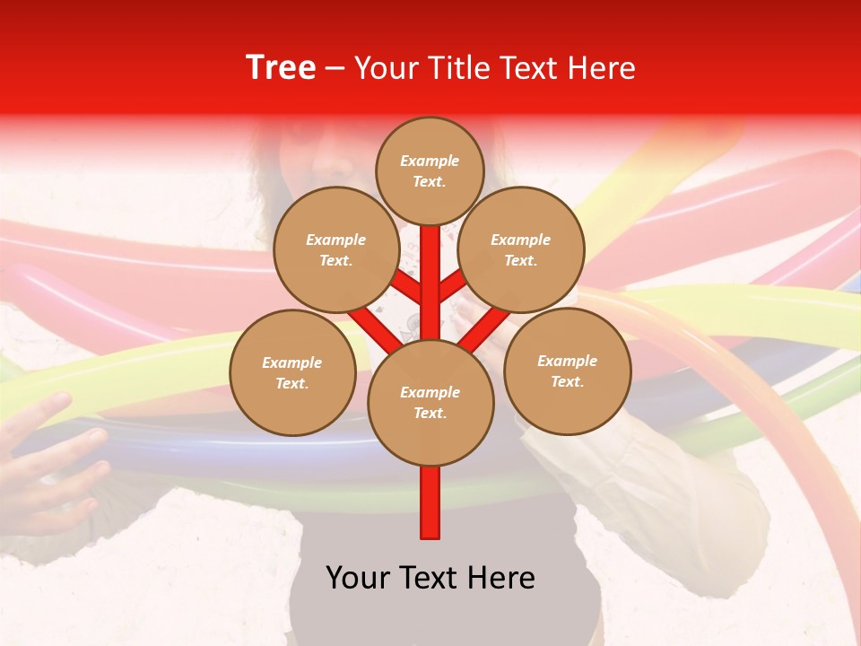 A Woman Holding Up A Stack Of Colorful Rings And Playing Cards PowerPoint Template