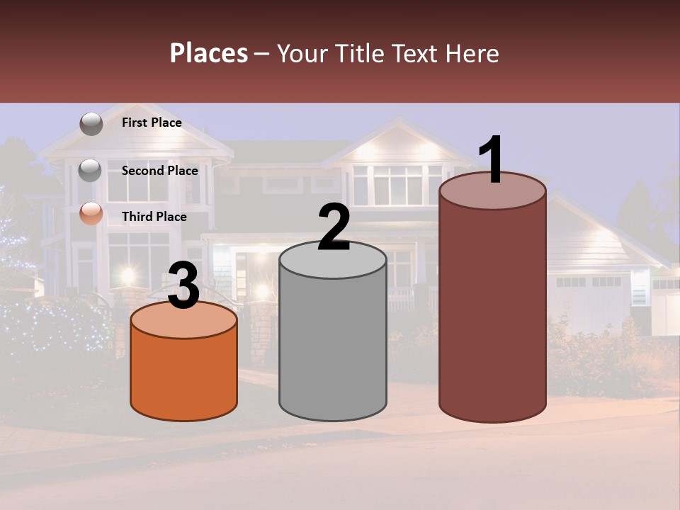 A Large House With A Lot Of Lights On It PowerPoint Template