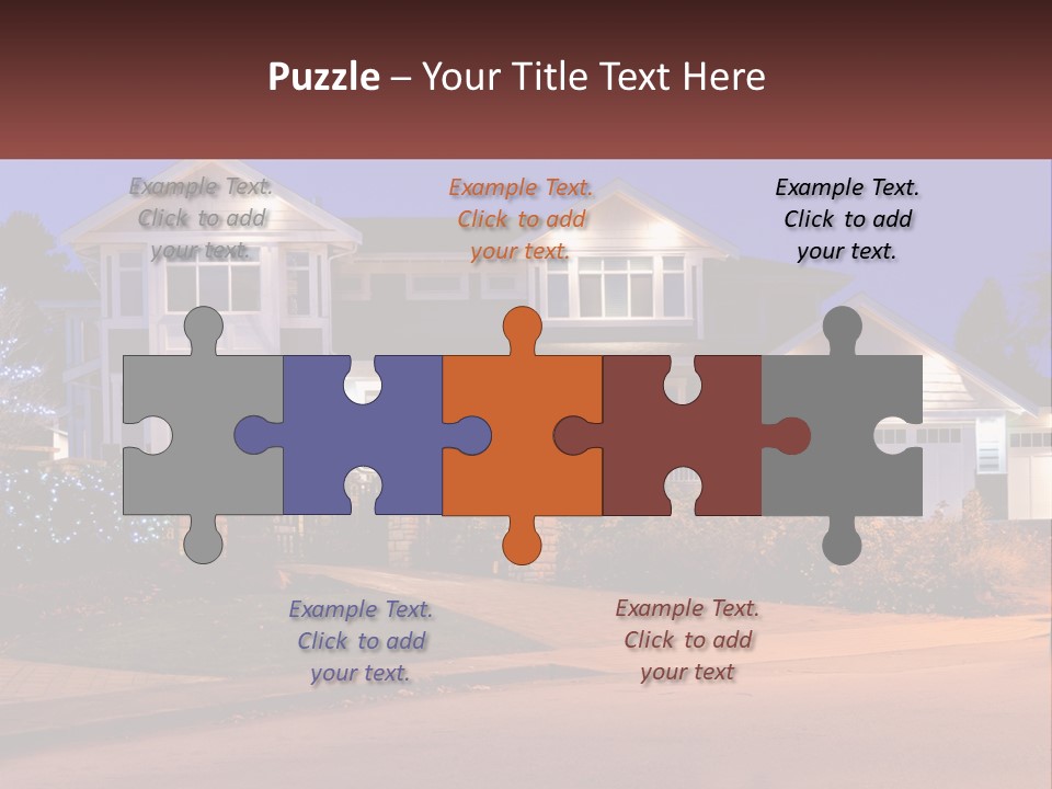 A Large House With A Lot Of Lights On It PowerPoint Template