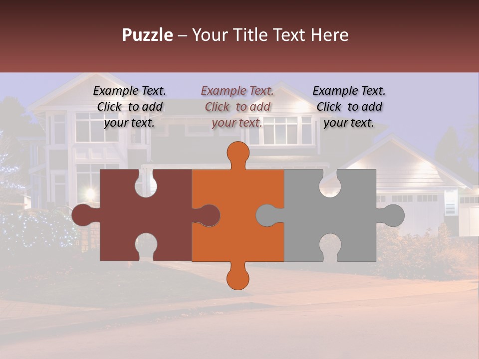 A Large House With A Lot Of Lights On It PowerPoint Template