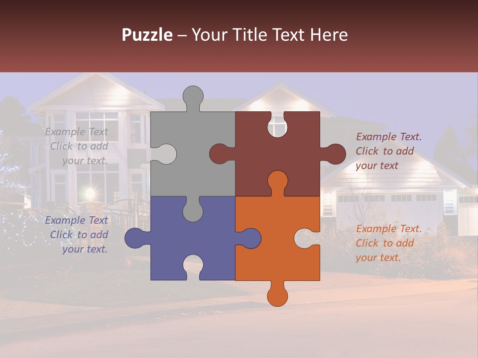 A Large House With A Lot Of Lights On It PowerPoint Template