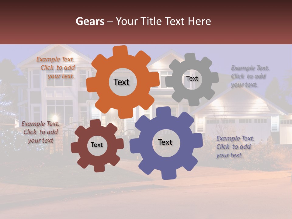 A Large House With A Lot Of Lights On It PowerPoint Template